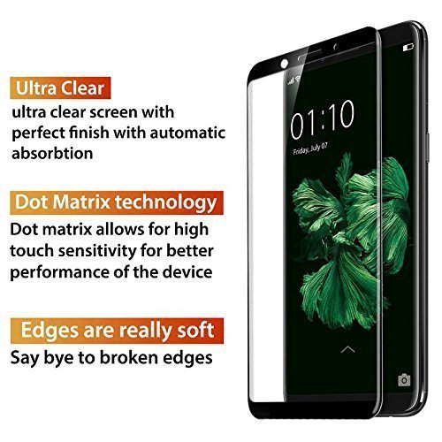 Image of Screen Protector for Oppo F5 / Realme 1 (Black) Tempered Glass Edge-to-Edge 6D Screen Guard With Installation Kit