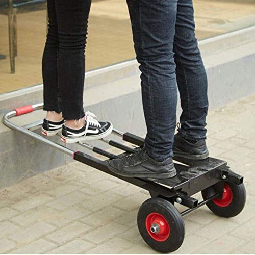 MIZE Steel Multi-Functional Folding Hand Truck with Anti Puncture Solid Wheel and 150 kg Capacity,Black Sack Trolley for Luggage Travel Strap - Image 4