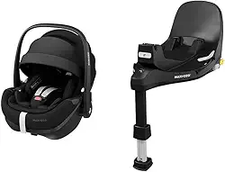 Bebê Conforto Maxi-Cosi, Pebble, com Base Familyfix, Giro 360° Isofix, Essential Black