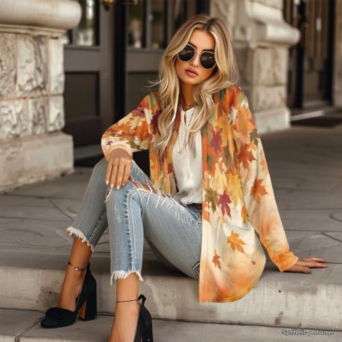 Image of Womens Open Fron Cardigan Sweaters Long Sleeve Tops Daily Coats