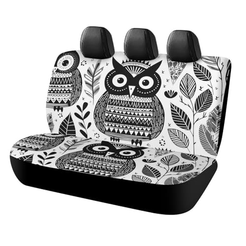 Housses de siège arrière de voiture au motif hibou pour éliminer les glissements