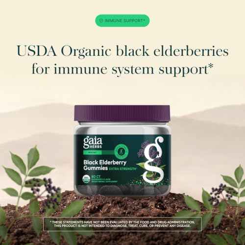 Gaia Herbs Black Elderberry Extra Strength Gummies