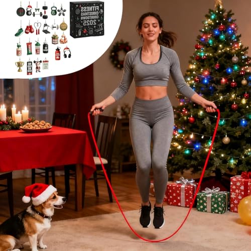 Calendarios Adviento Gimnasio 2025, 24 Days Christmas Gym Countdown Calendar, 2025 Fitness Christmas Countdown Calendar,Calendarios Adviento Navidad Accesorios Gimnasio,Fitness Lovers Ideas ﻿ - imagen 2