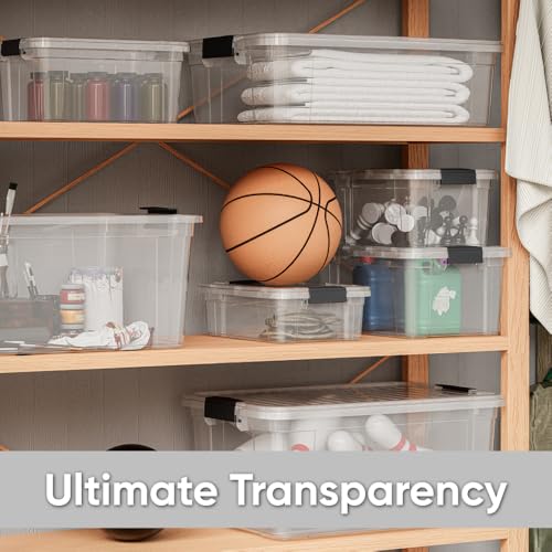 Image of Superio Storage Bins with Lids, Clear Plastic Containers for Organizing, Stackable Totes, BPA Free, Odor Free, Organizer Boxes for Home, and Dorm (2 Pack, 36 Qt)
