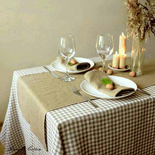 Linen & Cotton Gingham Tablecloth Estella, 100% Linen - Image 2