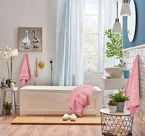 Utopia Towels 8 Piece Premium Towel Set, 2 Bath, 2 Hand, and 4 Wash Cloths, 600 GSM 100% Ring Spun Cotton, Highly Absorbent Towels for Bathroom, Gym, Hotel, and Spa, Dusty Pink