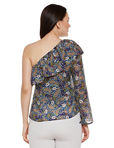 Image of oxolloxo Women's V Neck Polyester Short Sleeve Printed Top