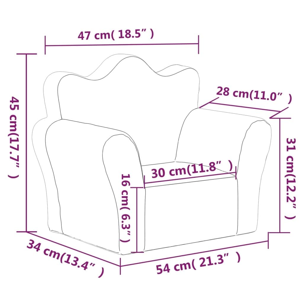 vidaXL Canapé pour Enfants, Siège avec Accoudoirs, Fauteuil avec Dossier pour Tout-Petits, Meuble de Chambre Salon, Rose Peluche Douce