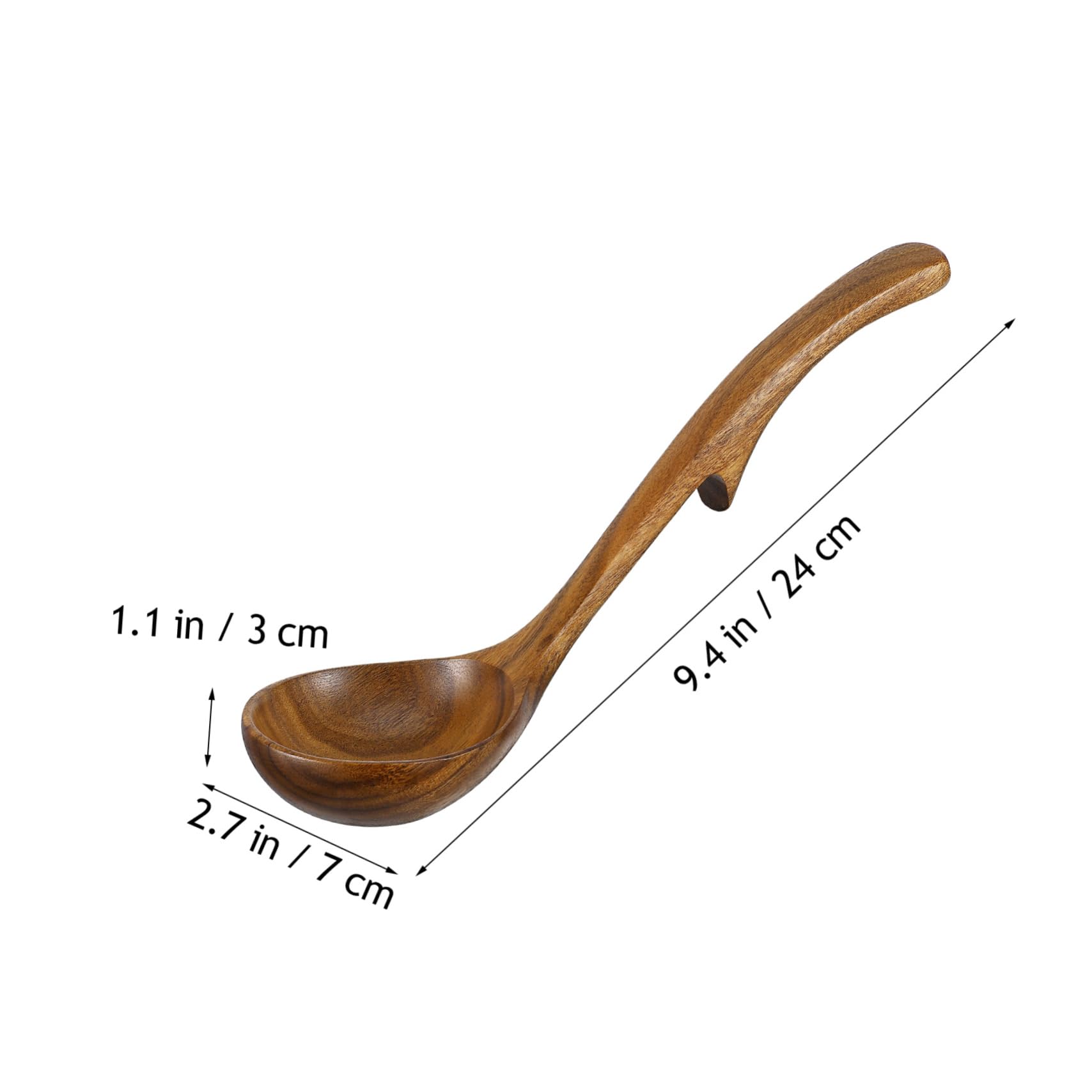 Garneck Wooden Stirring Spoon Acacia Wood Soup Ladle Long Handle Non-stick Japanese Soup Scoop Kitchen Utensil