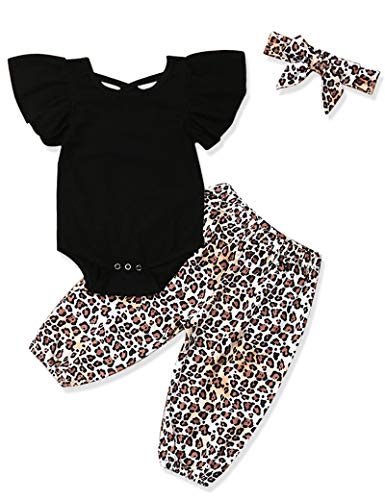 Image of KANGKANG Newborn Baby Girl Clothes Ribbed Ruffle Sleeve Romper + Floral Pants + Headband Cute Infant Baby Girl Outfit 3Pcs