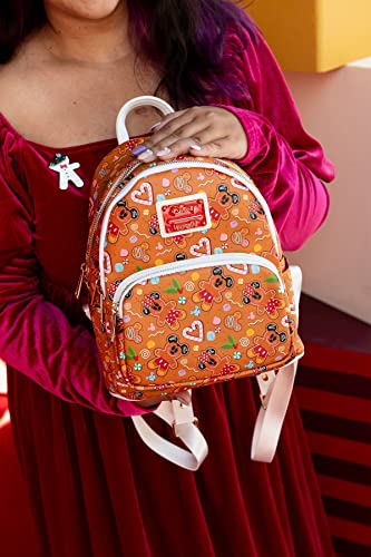 Loungefly Disney Christmas Gingerbread AOP Womens Double Strap Shoulder Bag Purse with Ears Headband2