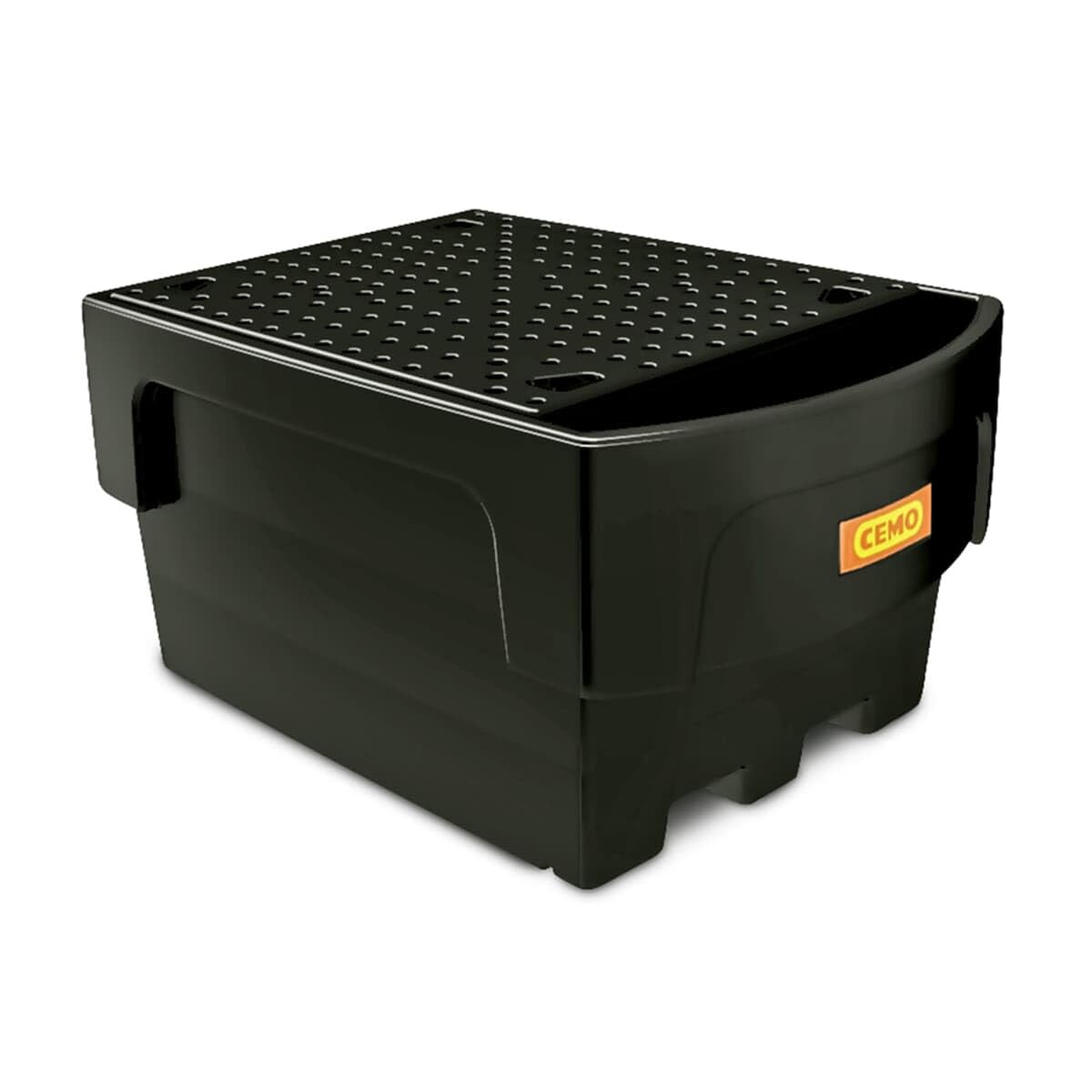 CEMO | Cubeta colectora de PE para contenedores depósito IBC/KTC | para 1 IBC/KTC con Recipiente de trasiego antepuesto | con Placa Perforada de PE
