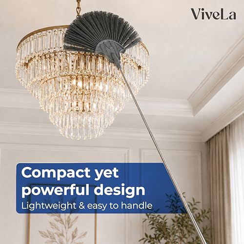 Image of Vivela Extendable Ceiling Broom with Long Handle | Multipurpose Cleaning Brush for Ceiling, Walls, Fans, and Corners | Lightweight Durable Broom Stick for Dust, Spider Web Cleaning