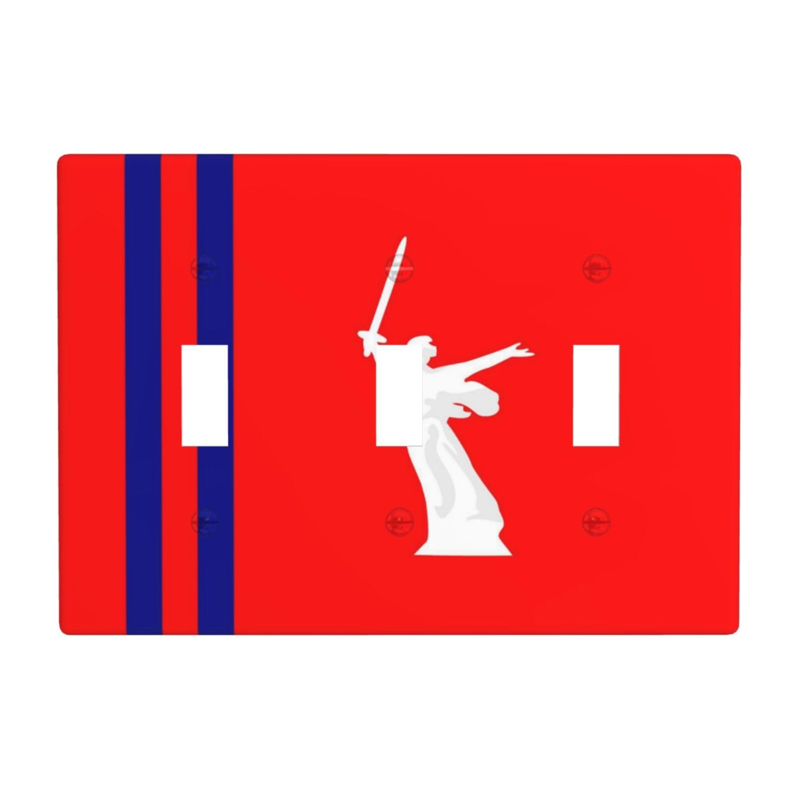 Flag of Volgograd Oblast 3 Gang Switch Plate Cover-Unbreakable Polycarbonate Wall Plate, Heat Resistant Toggle Switch Decor for Home
