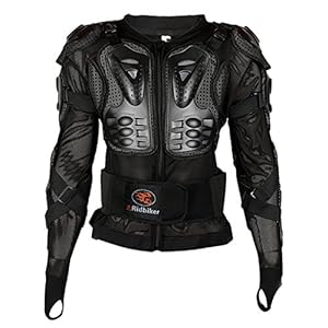RIDBIKER Motorcycle Full Body Armor Protector Removable Racing Jacket Motocross Spine Chest Motocross Protective Shirt (Black, XL)