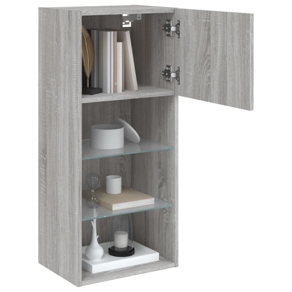 Madera resistente con luces LED RGB diseño moderno 2 uds gris 40 5x30x90 cm