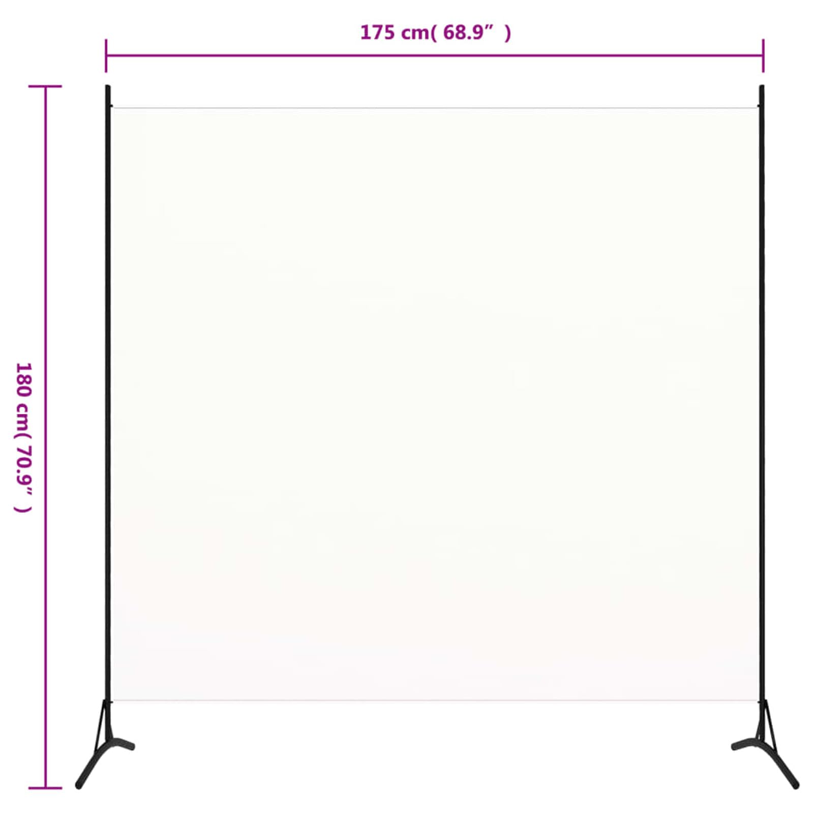 Homgoday Cloison de Séparation Blanc 175x180 cm Tissu, Paravent de Séparateur, Autoportant Séparation de Piece, Pliable Protection Privée pour Interieur Chambre Salon Bureau