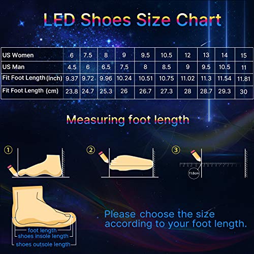 Buy MILEADER High Top LED Shoes Gold Light Up Shoes Size 9.5 Women 8