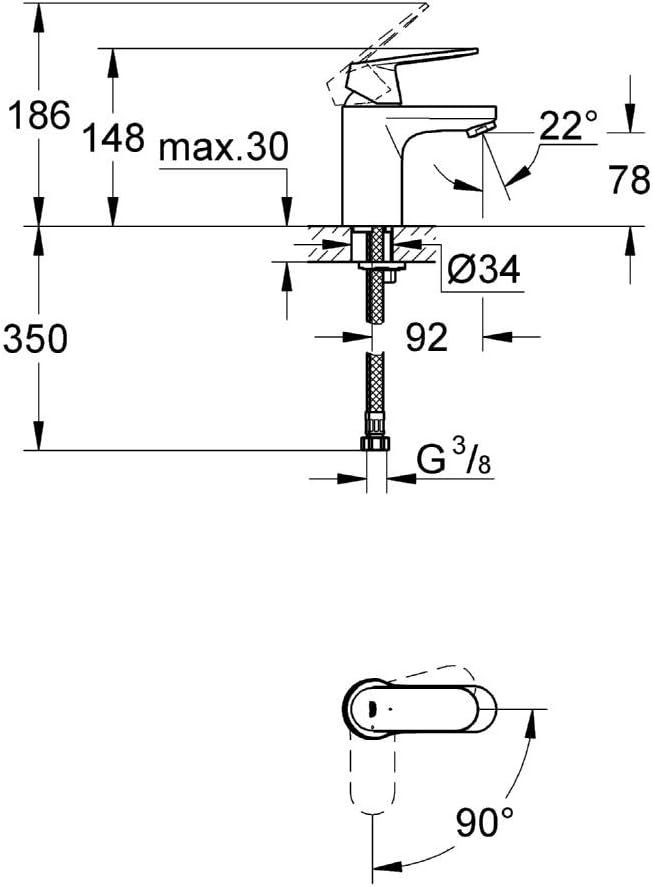 GROHE Eurosmart Cosmopolitan 2337600 Sink Mixer Tap