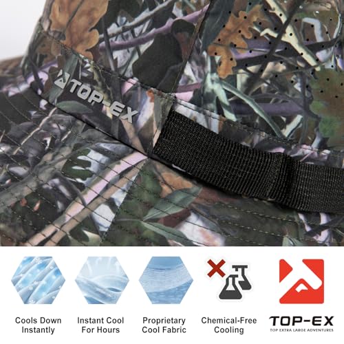 Image of Oversized XL XXL Men's Cooling UPF 50 Sun Hat Lightweight Foldable Wide Brim Bucket Boonie Golf Hiking Fishing