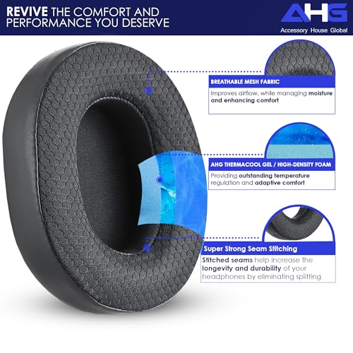 AHG Accessory House Global Almohadillas de Repuesto Premium XM5 Compatibles con Audífonos Sony WH-1000XM5 con Cancelación de Ruido. Fácil Instalación DIY | Gel Refrigerante | Extra Confort miniatura 2