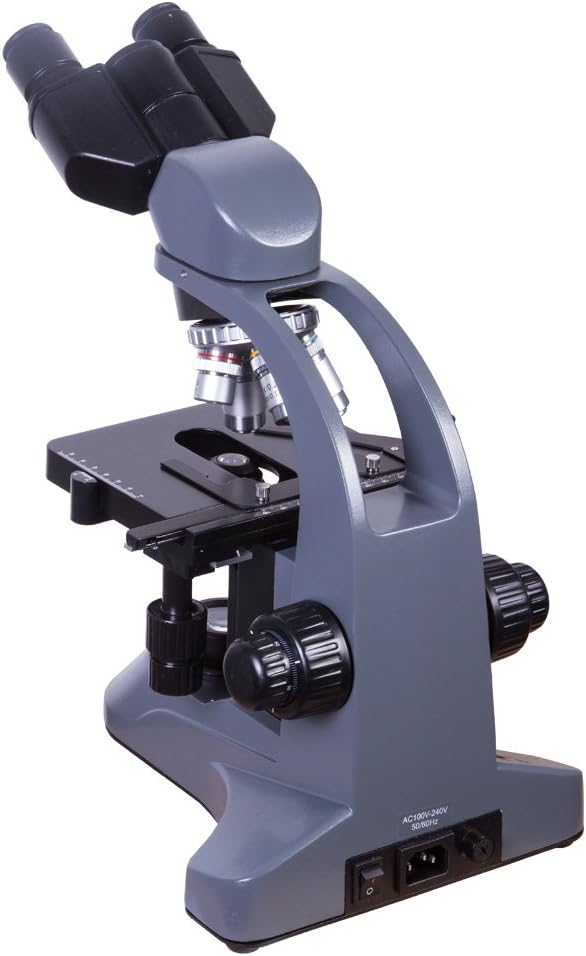 Tukangeun view of Levenhuk 720B Microscope with power input