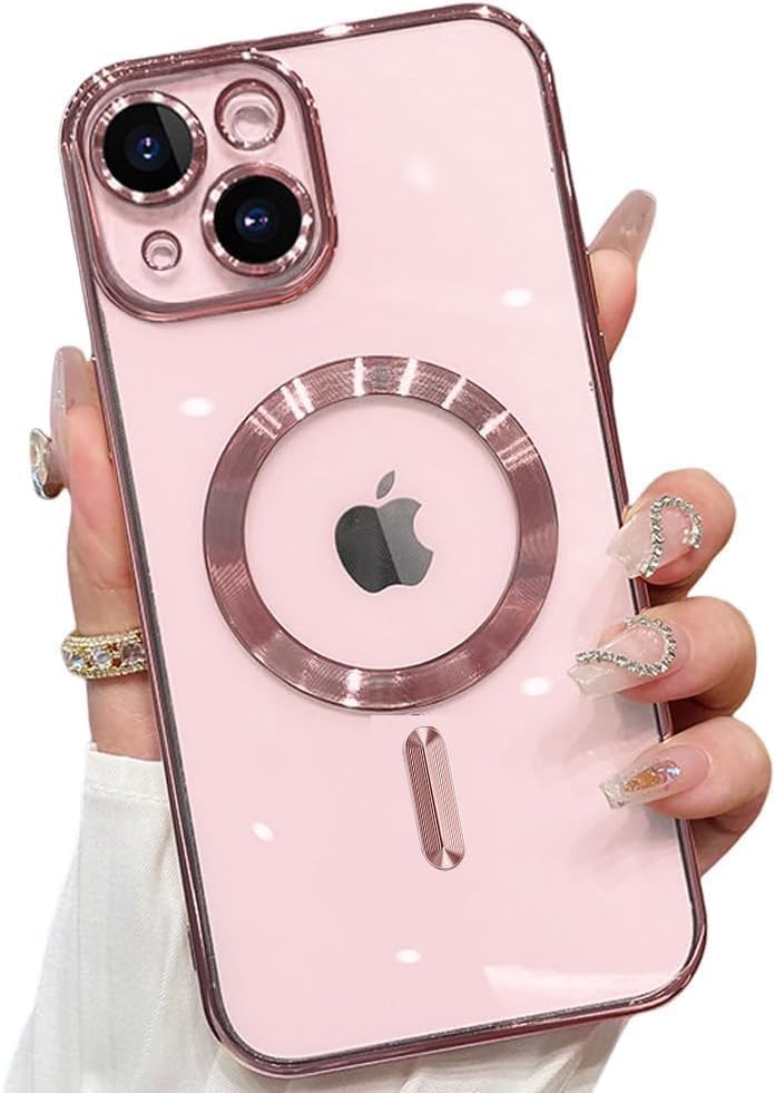 VONZEE Clear Logo Electroplating Transparent Case for iPhone 13 Case, Luxury Electroplated TPU Cover, Individual Camera Protection for Each Lens Bumper Case (6.1 Inch,Rose Pink) (B0BYVVGPZV) Amazon Price History, Amazon Price Tracker