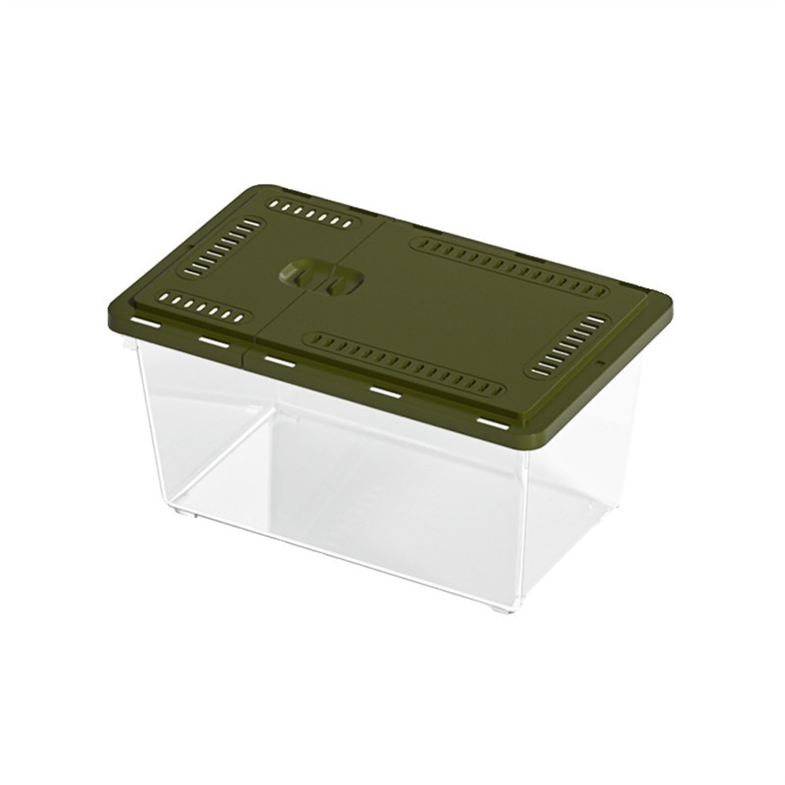 Mały Akwarium dla ryb domowych, zbiornik na żółwie, specjalny pojemnik, pudełko do karmienia z przesuwaną pokrywą Złota rybka(Green,27x17.5x14.5cm)