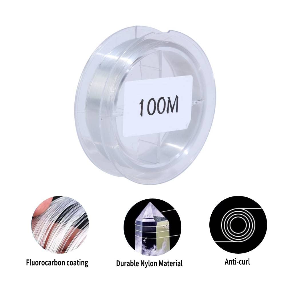 PTRSMLIG Fishing Line, 100 Meter Clear Nylon Invisible Fishing Wire Stretchable & Durable Fishing Line for Fishing, Party Hanging Decorations, Balloon Garland, Beading and Crafts (#7.0)