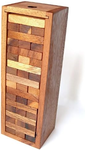 GIVEORBUY SellerGiveOrBuy Stack and Fall Wood Tumbling Tower Stacking Game Travel Set Made from Thailand