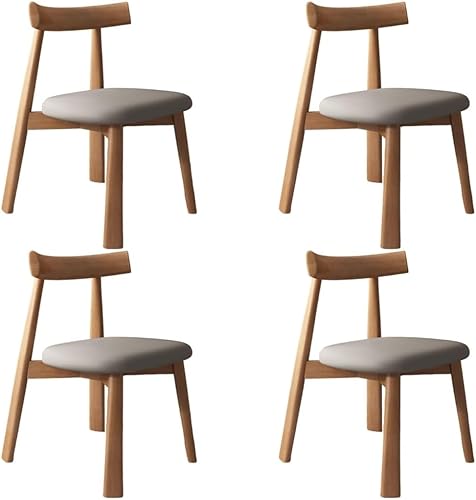 Miniatura 44 de YVYKFZD Sillas de comedor de madera maciza, sillas de cocina de mediados de siglo, silla de comedor sin brazos, silla tapizada de cuero, para Negro