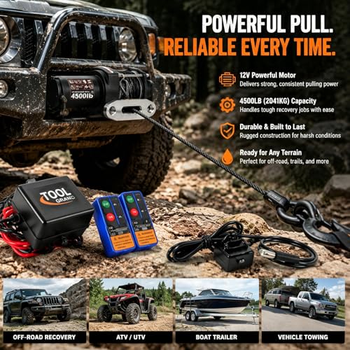 Winche eléctrico impermeable 4500 lbs con control remoto miniatura 6