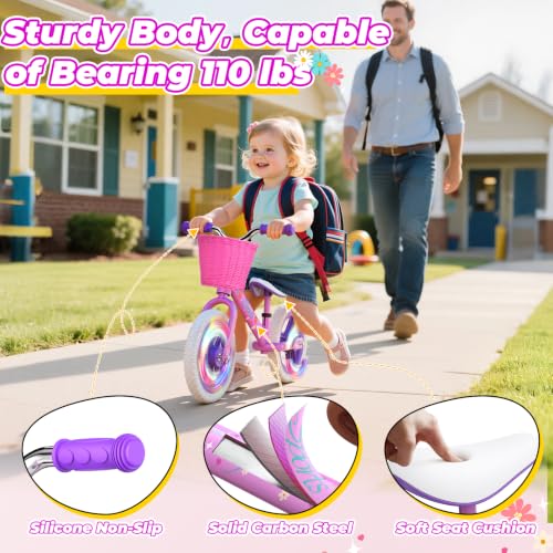 Image of Toddler Balance Bike for 2-5 Year Old,Kids Balance Bike with Fender,Kids Bicycle for 2 3 4 5 Years Old Boy Girl Birthday Christmas Toy Gift,Adjustable Seat /Handlebar,Flat-Free LED Tires,10Min Assembly