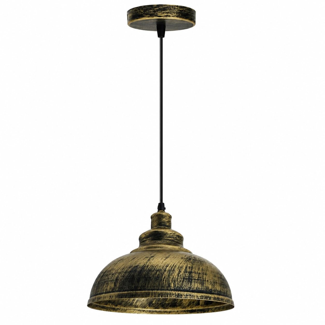 LEDSone Vintage Curvy Dome Pendant Light 95cm Adjustable Hanging Ceiling Fixture Metal Brushed Brass for Homes, Restaurants, Cafes, Bars, Offices and Stylish Spaces โ image 1