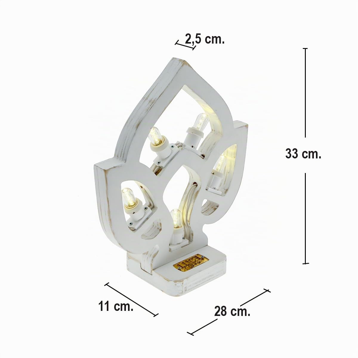 Luminarie Pugliesi Lampada in Legno, Decorazioni d'Arredo, Insegne Luminose a Led (Pumo)
