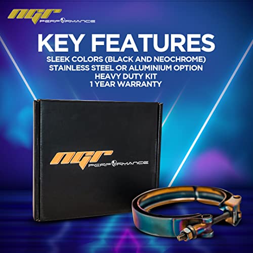 Ngr 4 Inch V Band Clamp For 4 Inch Exhaust Clamp Flange - 1 Pcs Neochrome Stainless Steel Male Female Exhaust Flange (Ss T304) #TOP5