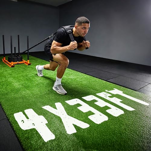 Yescom Alfombra de césped artificial para gimnasio de 4 x 33 pies para suelo de pista de trineo
