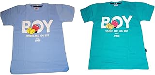 Boys Set Of 2 Printed Round Neck T-Shirt Size 12 Small Body