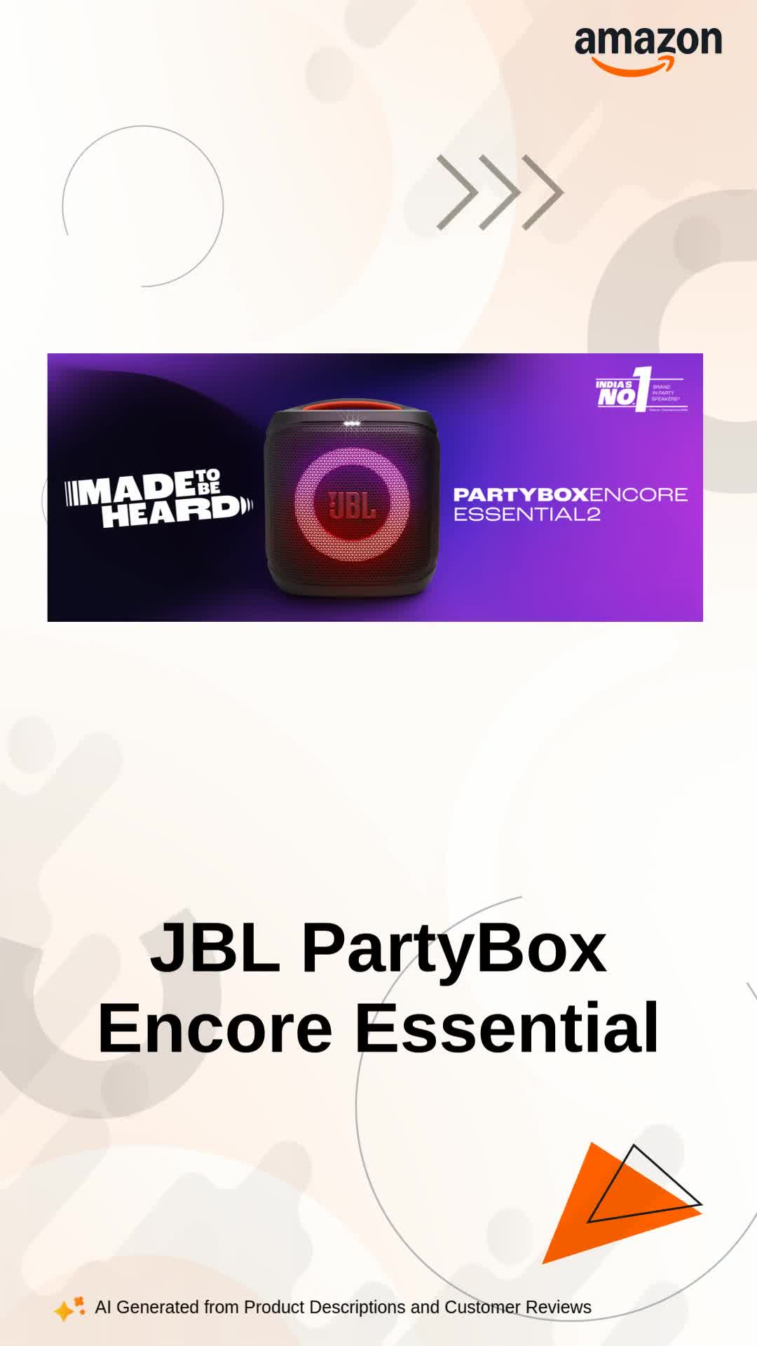 JBL Partybox Encore Essential 2 Wireless Bluetooth Party Speaker