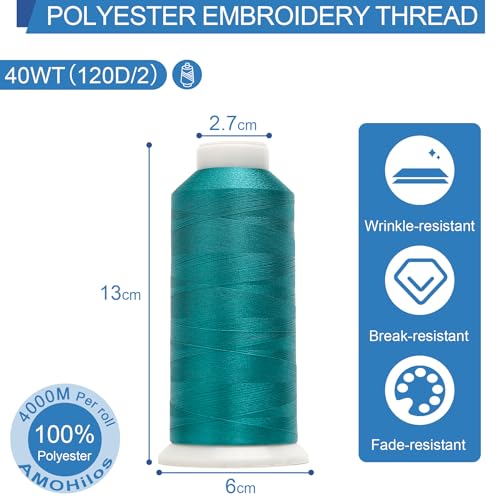 Image of High Tenacity Polyester Embroidery Machine Thread 40WT(120D /2) 4000M Per Spool for Commercial and Domestic Embroidery Machine (Tree Frog-1685)