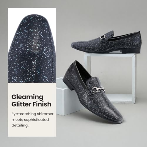 Image of Amali Men's Embellished Velvet Tuxedo Loafers, Smoking Slippers | Velvet slip-on smoking slippers with embellished upper for tuxedos, weddings and formal occasions
