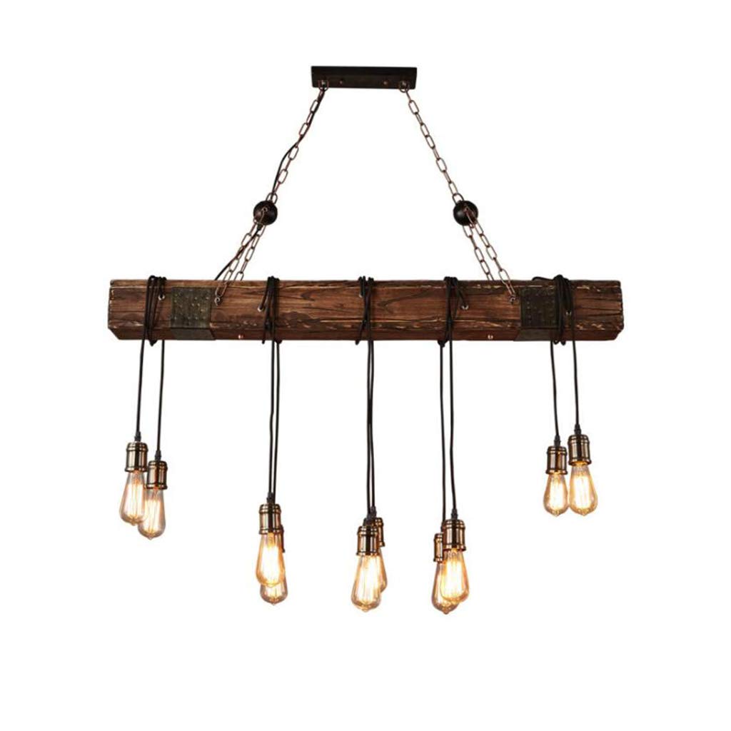 Chandelier Vintage Chandelier Vintage Chandelier Wood and Metal Height Adjustable E27 Industrial Chandelier/Chandelier Black Restaurant/Cafe/Bar/Living Room,B