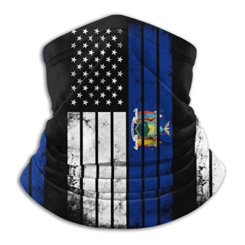 Distressed New York Flag Neck Gaiter Headwear Bandana Magic Scarf Balaclava Face Sun Mask
