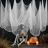Halloween White Creepy Cloth Black 500x40inch Spooky Halloween Decorations Outdoor Indoor