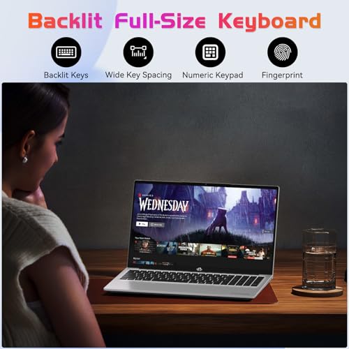 Image of NIMO 17.3 inch Laptop, Intel 6 Cores I3-1215U (Up to 4.4GHz, Beat R5 7520U), 8GB RAM 128GB SSD, 65W Fast PD 180 Viewing Wi-Fi 6 Backlit Keyboard Computer for Business Work Creator Student Study and Home