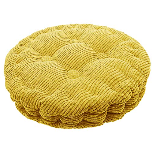 Levoberg Cojín de silla redondo con relleno para silla de jardín, comedor, 45 cm, color amarillo Cover