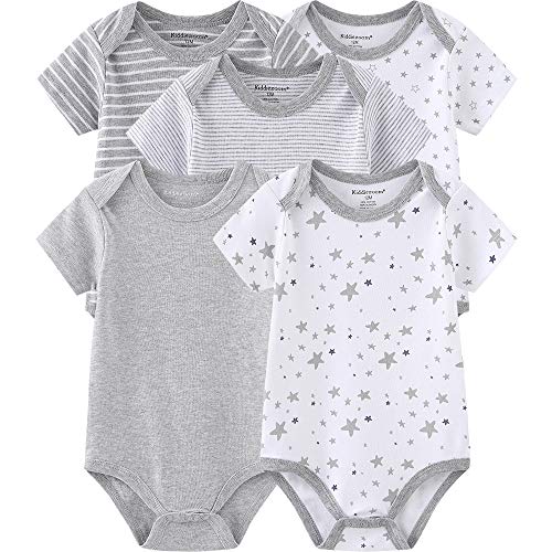 Kiddiezoom Lot de 4 pantalons, style jogging, unisexes, pour bébé, Body gris., 3 mois Cover