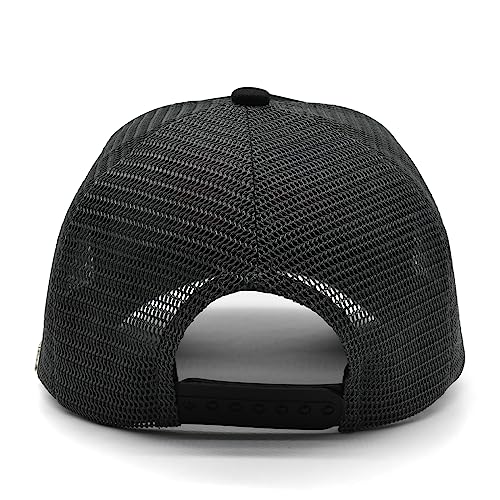 Waldeal Fish Flag Trucker Hat, American Flag Embroidered Adjustable Snapback Mesh Baseball Cap For Men Women Black #TOP4