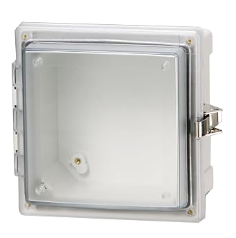 Polycarbonate Enclosure 6" Wide x 4" Deep x 6" High Hinged Clear Cover Stainless Steel Latch UL 508