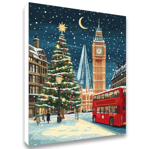 Pintar por números adultos de ciudad 50x70cm con acrílicos para decoración